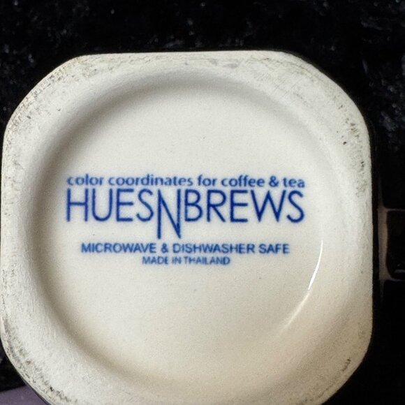 Hues N Brews Coffee Mugs Cups Purple Black Cats Set Of 2 - Picture 7 of 7